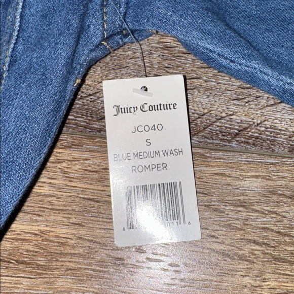 NWT Juicy Couture Medium Washed Belted Romper with Pink All Over Scarf Size S - Picture 9 of 15